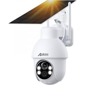 Anran - 5MP Caméra Surveillance WiFi Exterieure sans Fil Solaire, ptz Vision Nocturne Couleur 30m avec 4 Lumières Blanches, hd 2560 x 1920 Détection