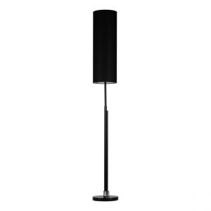 Lampadaire Eleganta LED Intégrée Métal Câble en Tissu Abat-jour en Tissu Noir