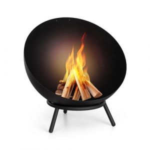 Image de Blumfeldt Fireball Braséro de jardin inclinable Ø 60cm - support à 3 pieds - housse incluse - acier noir