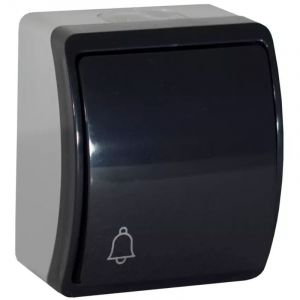 Bouton poussoir &eacute;tanche "sonnette" gris anthracite IP44 KOALA
