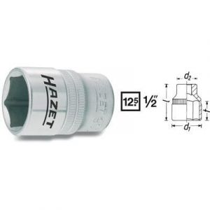 Hazet 900-9 - Douille 6 pans 4 pans intérieurs 1/2" (12.5 mm) 9 mm Longueur 38 mm