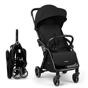 KikkaBoo Poussette Canne Compacte CIELA, B&eacute;b&eacute; jusqu&rsquo;&agrave; 22 kg, Ultra L&eacute;g&egrave;re, Pliage Automatique, Dossier Inclinable, Format Cabine Avion, Noir
