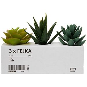 Ikea 203.953.31 FEJKA Lot de 3 Mini Plantes Grasses artificielles en Pot (6 cm)