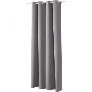 WOLTU 1 pi&egrave;ce Rideau occultant &agrave; &oelig;illets pour fen&ecirc;tre Porte, Thermique Isolant,135x225cm,Gris Fonc&eacute; VH5878dg