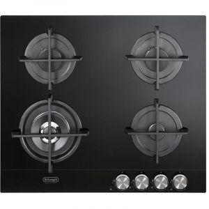 Delonghi NSL 460 N Table de cuisson &agrave; gaz encastrable 60 cm 4 br&ucirc;leurs Noir