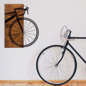 Cotecosy D&eacute;coration murale en bois et m&eacute;tal V&eacute;hicule V&eacute;lo