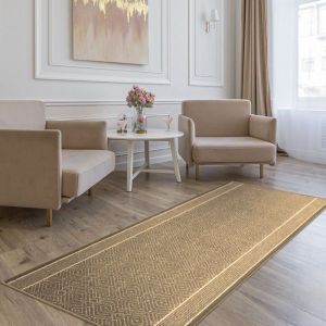 Tapis sur mesure Olymp, Tapis d'int&eacute;rieur Motif losanges, Beige, 80 x 100 cm