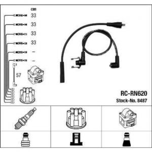 Image de NGK Jeu De Fils d'Allumage 8487 Jeu De Câbles d'Allumage VOLVO,RENAULT,340-360 343, 345,340-360 Sedán 344,TWINGO I C06_,CLIO I B/C57_, 5/357_