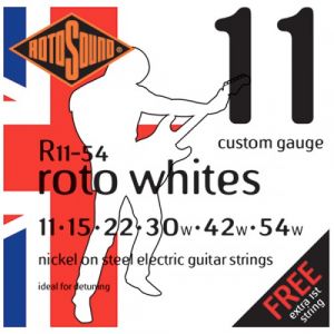 Rotosound R11-54 Roto Whites - Jeu de cordes guitare &eacute;lectrique - 11-54