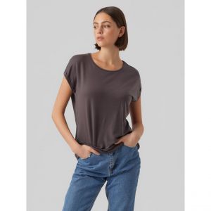 Vero Moda VMAVA Plain SS Top GAJRS Noos T-Shirt, Gris, L Femme