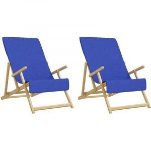 VidaXL Serviettes de plage 2 pcs bleu royal 60x135 cm tissu 400 GSM