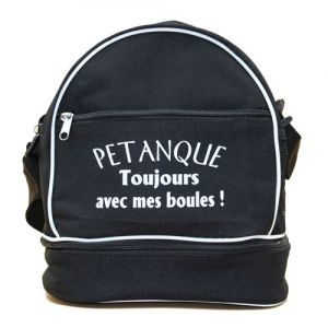 Patoutatis - Sac bandoulière pour 3 boules de pétanque - Toujours avec mes boules - noir