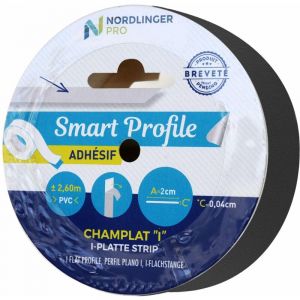 Nordlinger Pro Nordlinger - pro smart profile plat pvc 2X0.04 cm x 2.6 m noir graine - Profil pvc blanc multifonctions