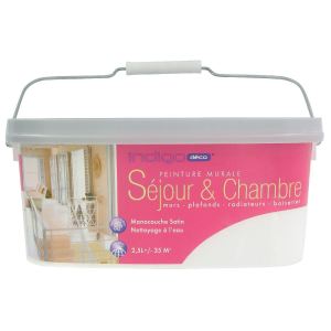 indigo Peinture murale Séjour et Chambre monocouche 2,5 L