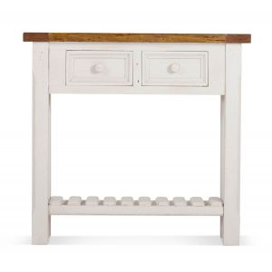 Décoration d'Autrefois Console 2 Tiroirs Bois Blanc 80x30x75cm