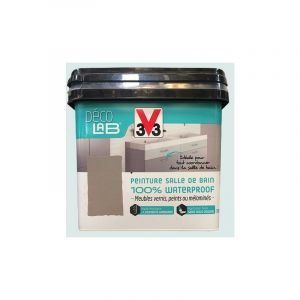 V33 Deco LAB Peinture Salle de bain 100% Waterproof Galet 0,75 L