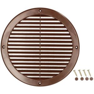 Kotarbau - Grille d'aération ronde Fi 200 mm marron avec moustiquaire