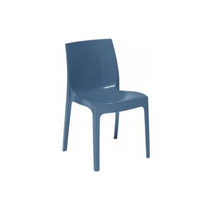 Image de Declikdeco Chaise Salle à Manger bar ICE Grand Soleil en polypropylène empilable | Bleu