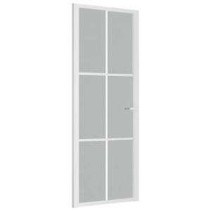 VidaXL Porte intérieure 76x201,5 cm Blanc Verre mat et aluminium