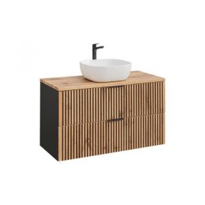 AC-D&eacute;co Ensemble meuble vasque &agrave; poser - 100 cm - Sylve Black Wotan