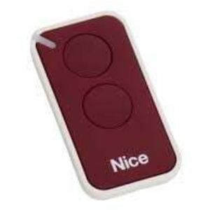 Nice Emetteur de télécommande rouge 2 canaux pour portail et porte de garage - INTI2R