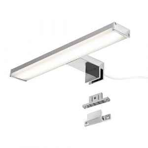 Applique mural LED 8W 30 cm IP44 pour salle de bain miroir et meubleslim en aluminium chromé avec lumière blanche neutre
