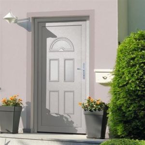 VidaXL Porte d'entr&eacute;e blanc 98x198 cm PVC 3187916