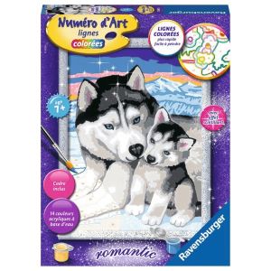 Ravensburger Numéro d'art - moyen - doux bisous de husky