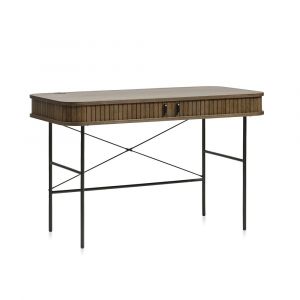 Bureau 2 portes 120 cm bois fonc&eacute;