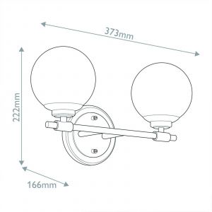 Image de KICHLER Applique murale Benno 2 noir-bronze, blanc IP44 acier verre G9