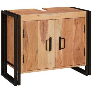 VidaXL Meuble sous-vasque de salle de bain Bois d'acacia massif, fer