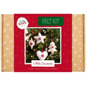 Docrafts Kit feutrine No&euml;l - Ornements blancs - 4 pcs