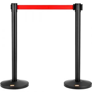 Poteaux De Guidage Avec Corde-Vevor-8pcs 93cm-4 Ruban Rétractable De 200cm-Délimitation Séparation File D'attente En Public École