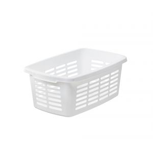Orthex Panier à linge 30 L | Blanc | Maison, salle de bain, blanchisserie, jouets, magazines, matériel de sport | Poignées ergonomiques | L57 x W36 x H23 cm