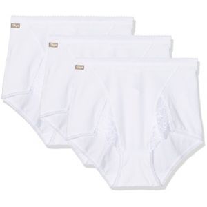 PLAYTEX Lot de 3 culottes taille haute COTTON FEMININE blanches