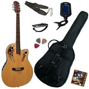 Image de MSA Musikinstrumente Pack Guitare électro acoustique Roundback 6 accessoires Nature
