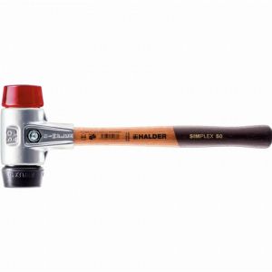 Maillet HALDER SIMPLEX Caoutchouc chargé / plastique avec boîtier en aluminium et manche en bois - D=40 mm - 3126.040