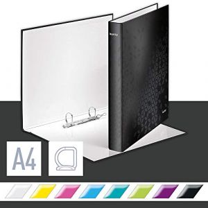Leitz Classeur 2 Anneaux, Capacité 230 Maxi Feuilles, WOW, Dos 40 mm, 42410095 - A4, Noir