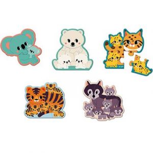 Janod Set de 5 petits puzzles Animaux WWF (2 à 6 pièces)