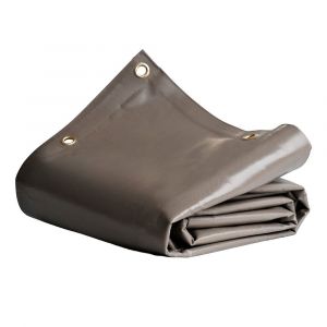 Bache de Protection 2x3 m Taupe - Qualité 8 ans TECPLAST 640MU - Bache PVC étanche - Résistance Anti-UV