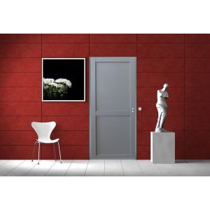 Bloc Porte Athena Ral7035 2 Panneaux H204 X L83 Poussant Gauche Côtes Tableau Gd Menuiseries