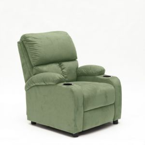 Fauteuil relax inclinable avec repose-pieds et compartiments Laura Light - Vert fonc&eacute;