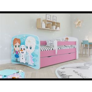 Kocot Kids Lit Babydreams La Reine des neiges rose avec un matelas tiroir 160/80 5903282036826