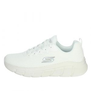 Skechers Homme Bobs B Flex Chill Edge Baskets, Tricot Blanc cassé, 46 EU