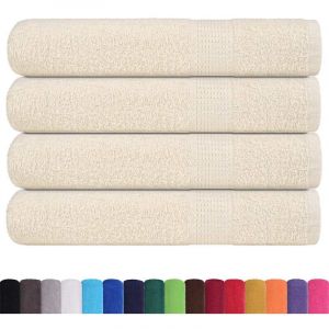 VidaXL Serviettes de sauna 4 pcs crème 80x200 cm 360 g/m² 100% coton