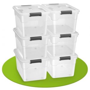 Boîte de rangement / Boîte de rangement 60 L - Plastique - 6 pièces - Couvercle inclus