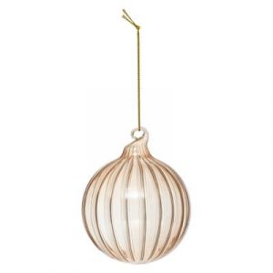 Image de Feeric Light & Christmas Déco Sapin Boule de Noël en Verre D 8 cm marron strié - Feeric Christmas