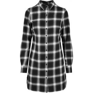 Image de Urban classics Cotton Check Shirt, taille XS, femme, black/white