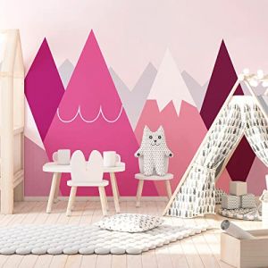 Ambiance Stickers muraux enfants - Décoration chambre bébé - Autocollant Sticker mural géant enfant montagnes scandinaves anka - 80x120cm