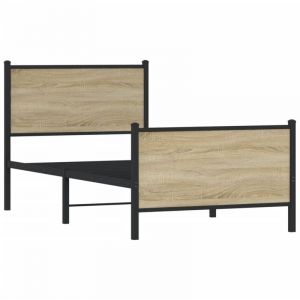 VidaXL Cadre de lit métal avec tête de lit et pied de lit 90x190 cm, lit simple, meuble de chambre à coucher, lit d'invité, lit, cadre de lit en métal